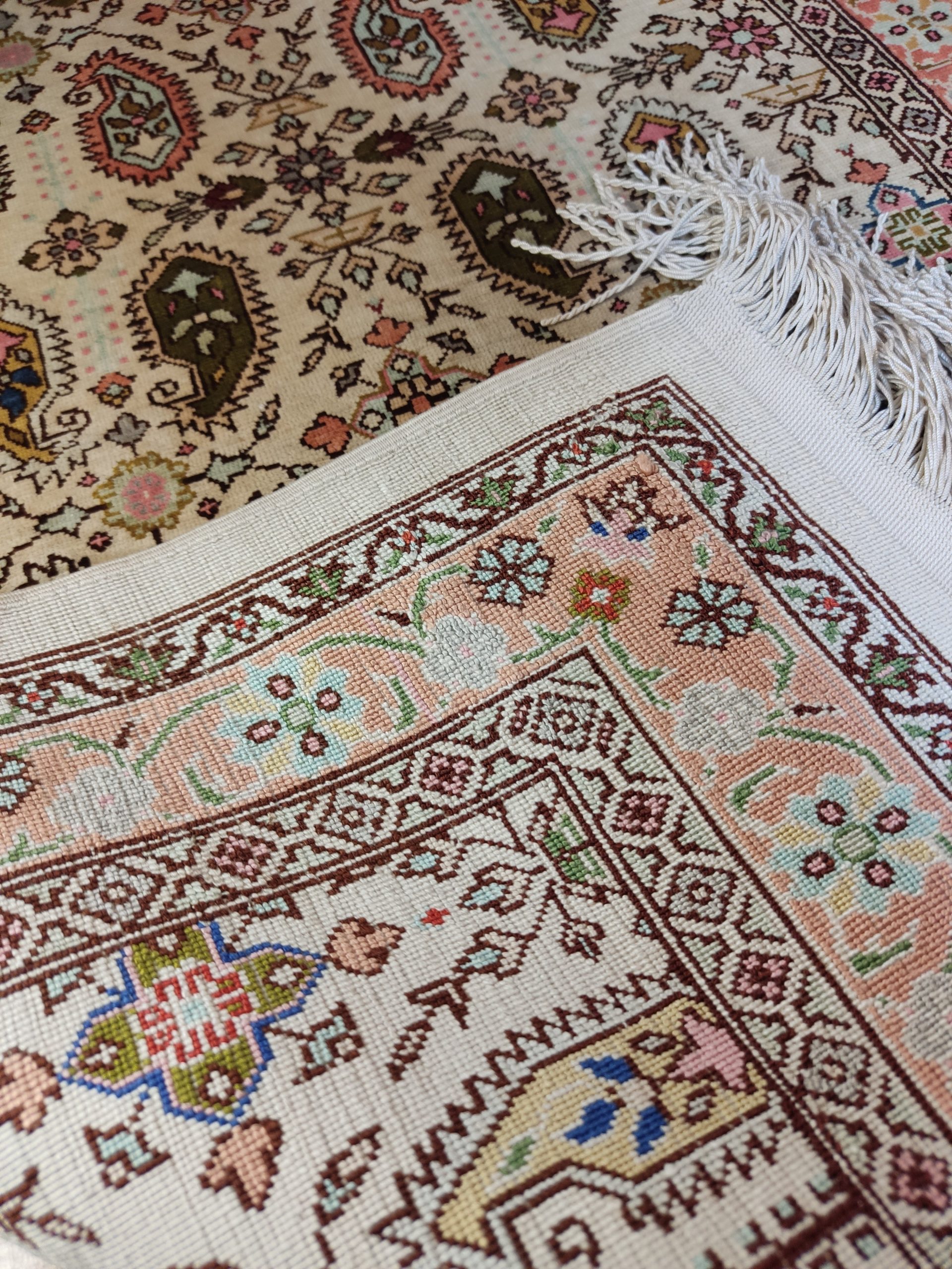 HEREKE Turc fait main pure soie design Boteh – Image 25