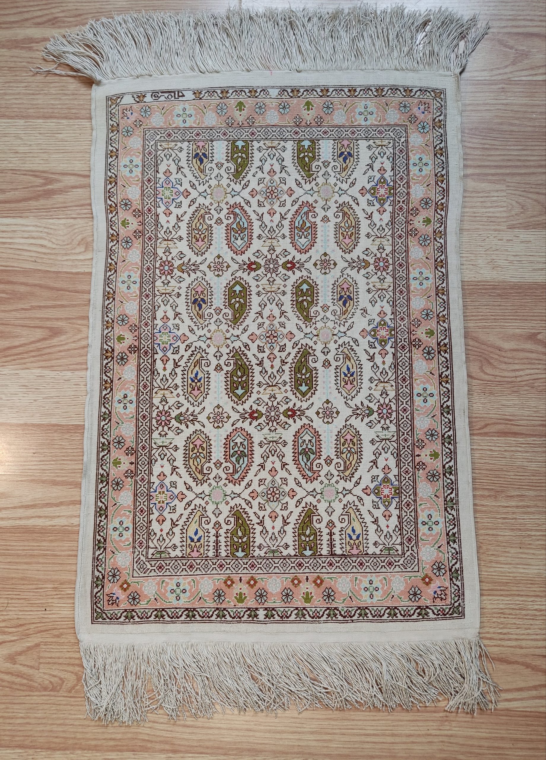 HEREKE Turc fait main pure soie design Boteh – Image 21